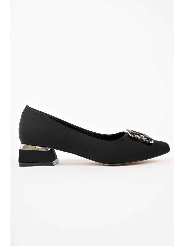 VENTİ Kalın Topuk Sivri Burun Tokalı Kadın Klasik Topuklu Ayakkabı - Görsel 4