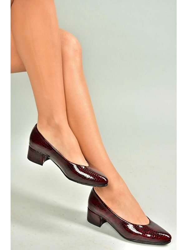 Bordo Kadın Topuklu Ayakkabı U6670127 - Görsel 5