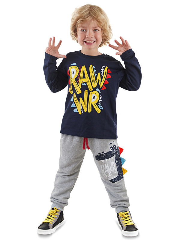 Denokids Rawr Erkek Çocuk T-shirt Pantolon Takım