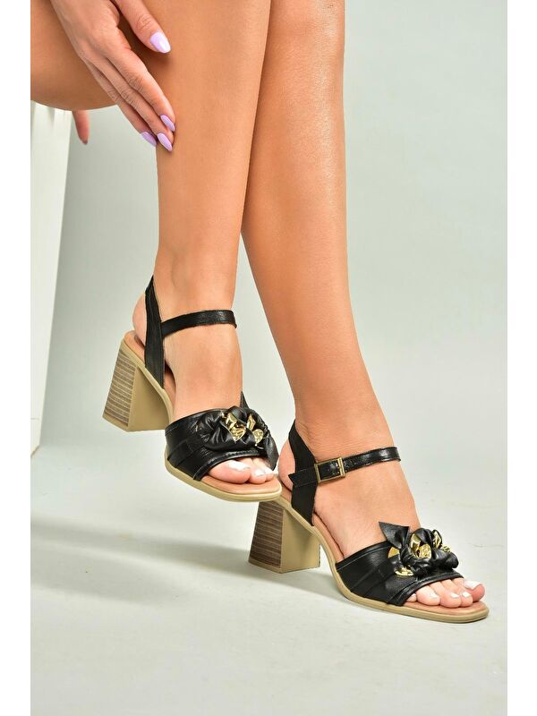 Siyah Kadın Topuklu Ayakkabı U5550208 - Görsel 5