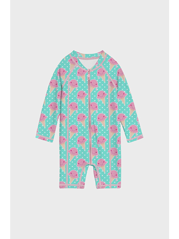 Slipstop Yummy Long Sleeve Desenli Uv Korumalı Mayo SM2671001302