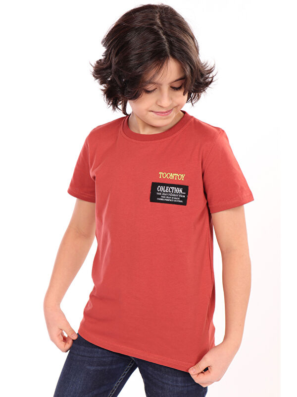 Toontoykids Erkek Çocuk Göğsü Arma Detaylı Tişört