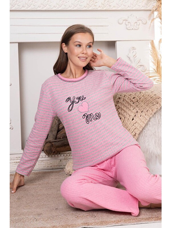Fullamoda Beautiful Baskılı Büyük Beden Pijama Takımı