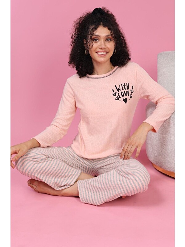 Fullamoda Beautiful Baskılı Büyük Beden Pijama Takımı