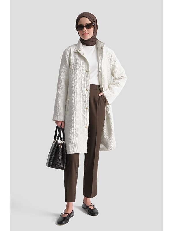 ARMİNE Beli Lastikli Pantolon Acı Kahve