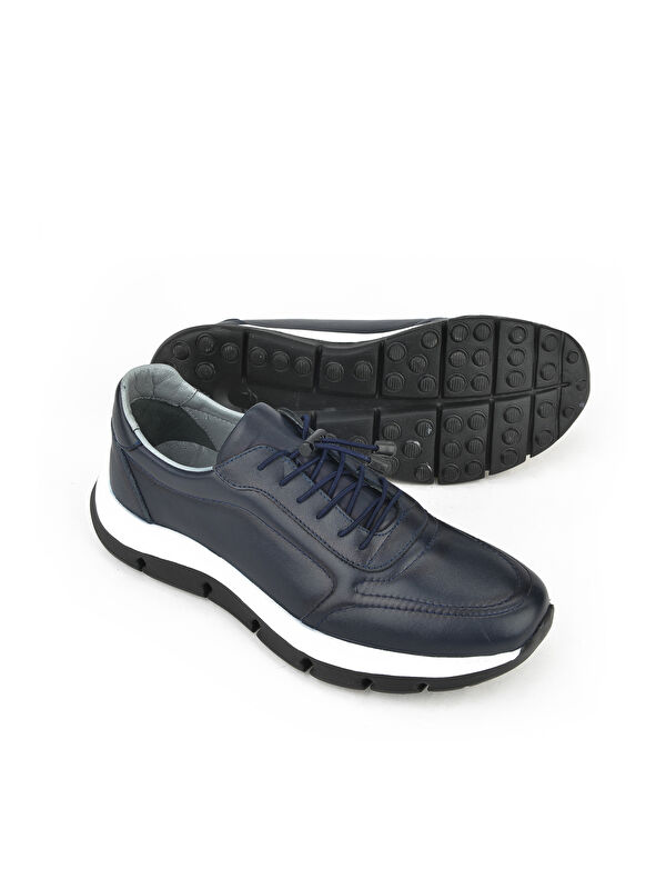 Erkek Hakiki Deri Ayakkabı 1411013Z255 Lacivert - Görsel 3