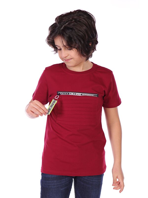 Toontoykids Erkek Çocuk Önü Süs Fermuarlı Kol Kısmı Arma Detaylı Tişört