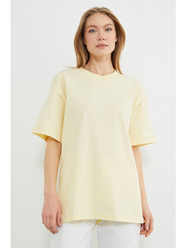 Fullamoda Basic Bisiklet Yaka Oversize Tişört