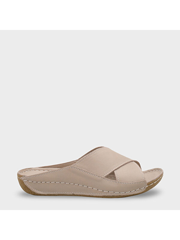 Capone Outfitters Sophi Hakiki Deri Soft Konfor Kadın Terlik