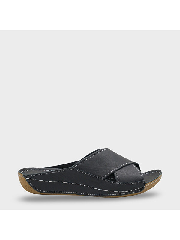 Capone Outfitters Sophi Hakiki Deri Soft Konfor Kadın Terlik