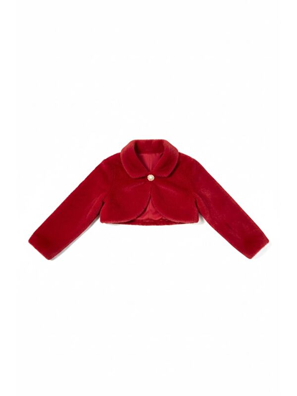 Mnk Baby & Kids Pelüş Uzun Kol Kız Çocuk Bolerosu M00681