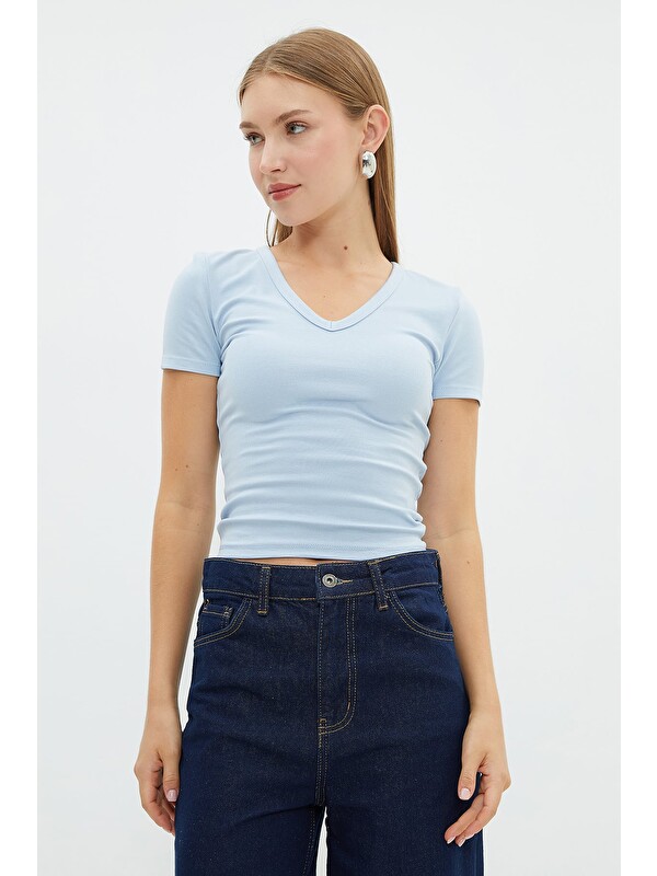 Fullamoda Basic V Yaka Slim Fit Tişört