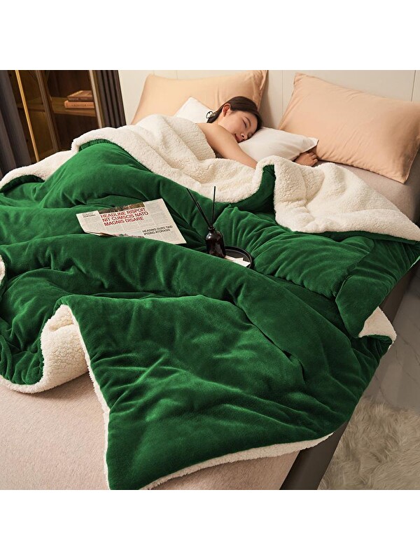 Mulberry Sherpa Polar Battaniye Çift Taraflı Tek Kişilik 160x220 cm