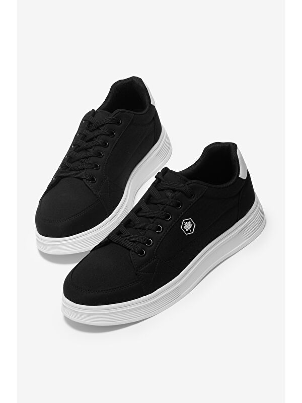 Tonny Black Siyah Tonny Black Rahat Kalip Erkek Faylon Taban Bağcıklı Spor Ayakkabı