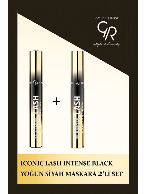 GOLDEN ROSE Iconic Lash Intense Black Mascara - Yoğun Siyah Maskara 2'li Set