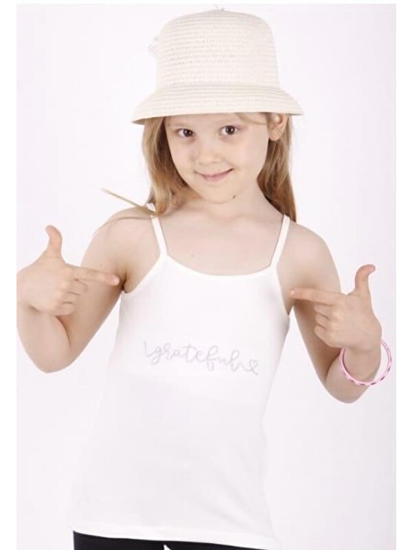 Toontoykids Kız Çocuk Grateful Nakışlı Atlet