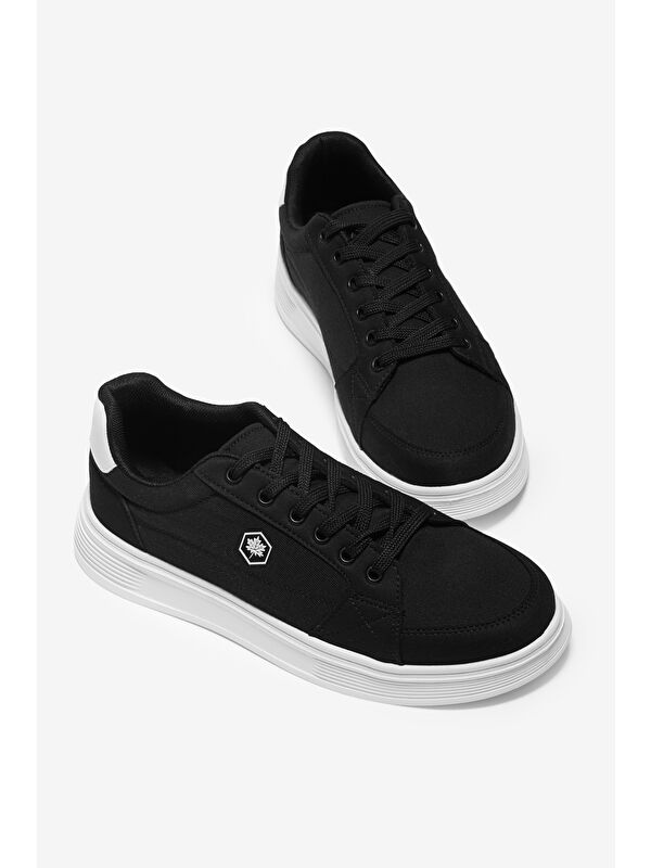 Tonny Black Siyah Tonny Black Rahat Kalip Erkek Faylon Taban Bağcıklı Spor Ayakkabı