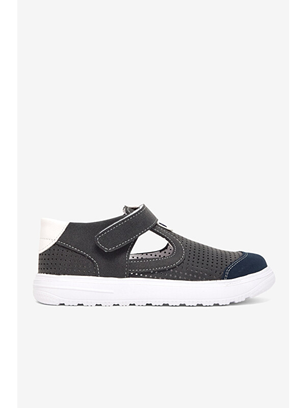 TONNY BLACK Çocuk Unisex Gri Çoçuk Cırtlı Sandalet