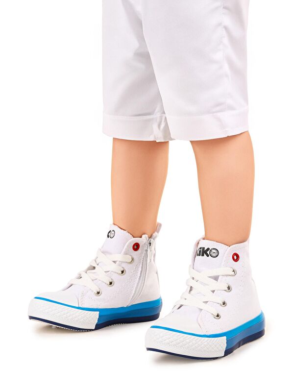 Tinna Bağcıklı Erkek Bebek Boğazlı Keten Spor Ayakkabı - Görsel 3