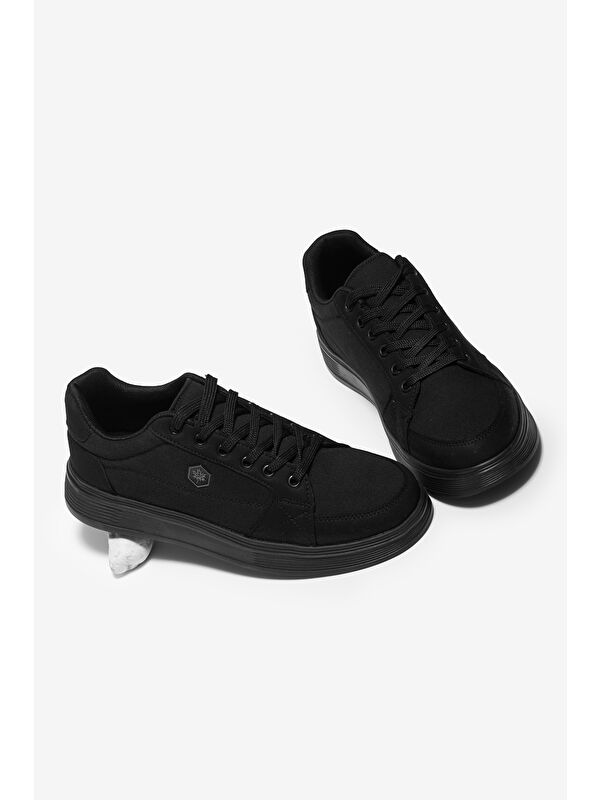 Tonny Black Siyah Tonny Black Rahat Kalip Erkek Faylon Taban Bağcıklı Spor Ayakkabı
