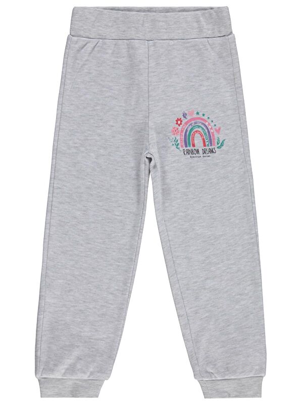 Civil Girls Rainbow Baskılı 2-5 Yaş Eşofman Altı - Gri 3-4 Yaş