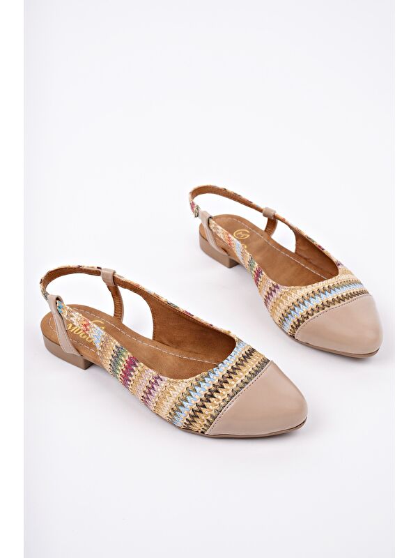 ROSHAN Arkası Açık Hasır Kadın Günlük Kısa Topuklu Ayakkabı - Görsel 3