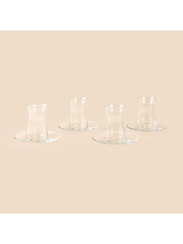 Paşabahçe Heybeli 4 Kişilik 8 Parça Çay Takımı - Şeffaf - 160 ml