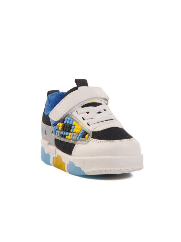 Beyaz Cırtlı Fileli Işıklı Kız Çocuk Spor Ayakkabı Legos B - Görsel 4