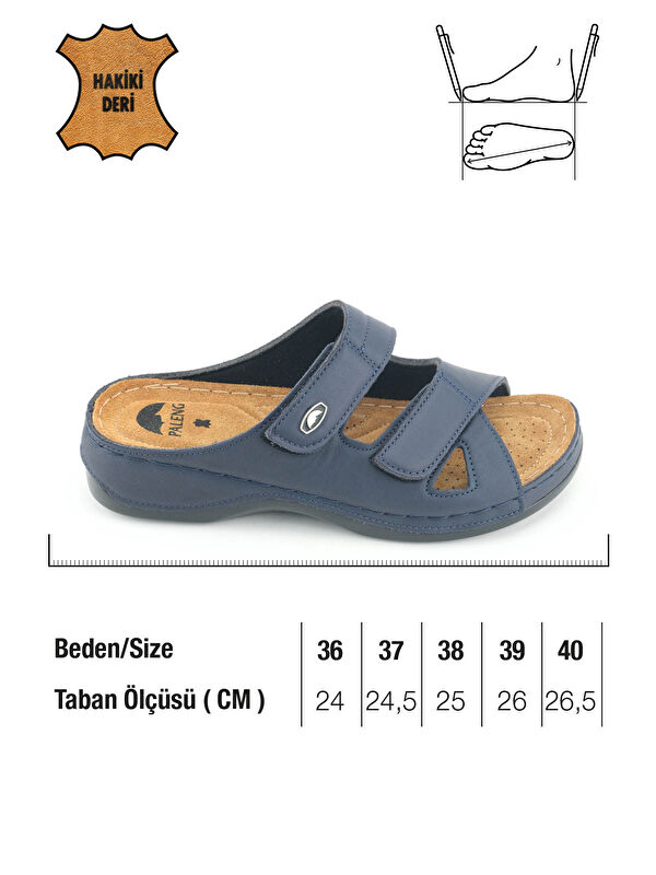 Gezer Kadın Ayarlanabilir Hakiki Deri Terlik - Görsel 3