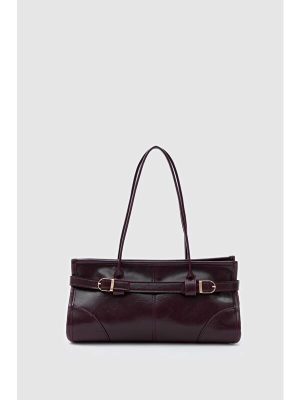 Shulebags Enyola Vintage Baget Çanta Mürdüm