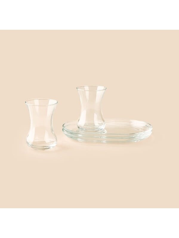 Paşabahçe İncebelli 2 Kişilik 4 Parça Çay Takımı - Şeffaf - 125 ml