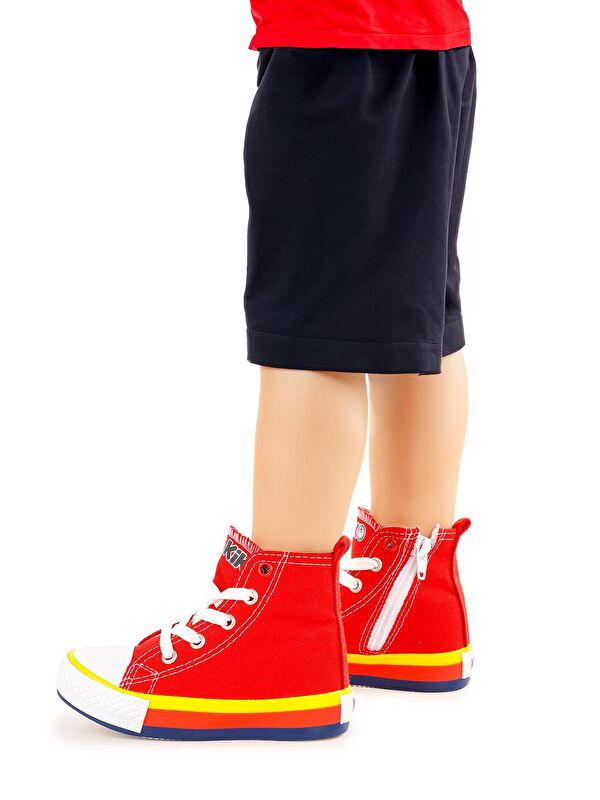 Tinna Bağcıklı Erkek Bebek Boğazlı Keten Spor Ayakkabı - Görsel 3