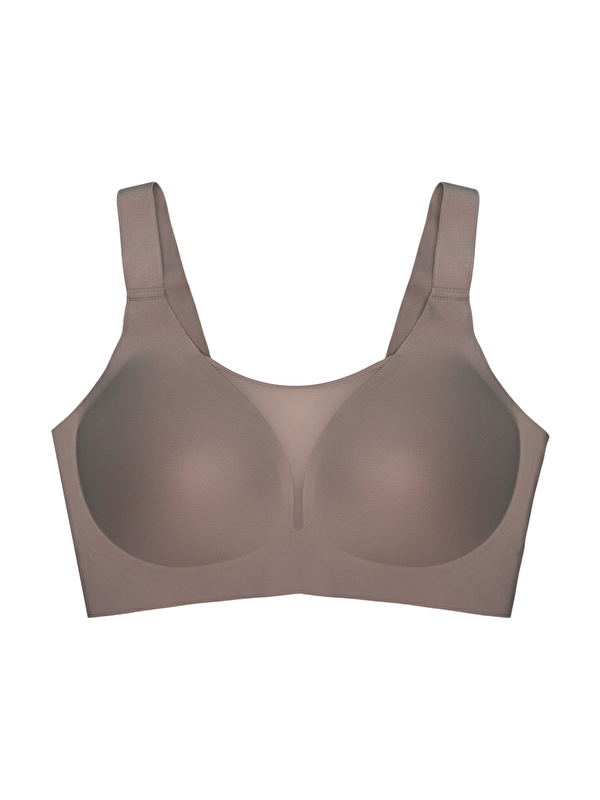 Cottonhill Seamless Bra - Forme | Kahverengi Lazer Kesim Dikişsiz Toparlayıcı Büyük Tüllü Beden Kadın Sütyen