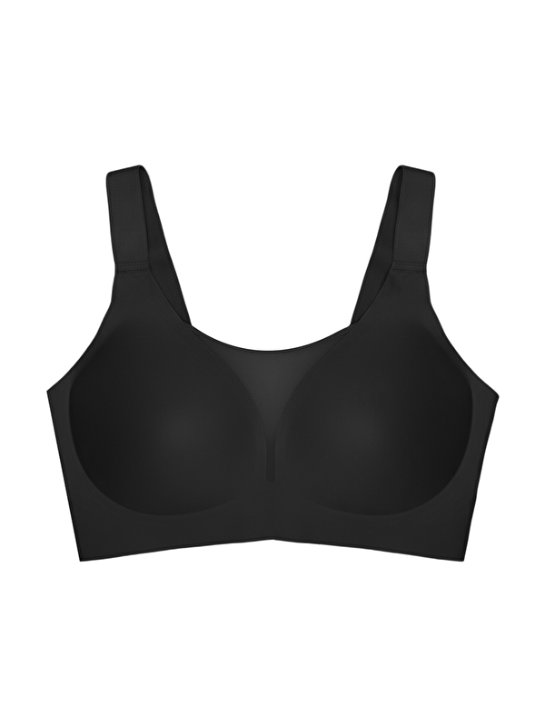 Cottonhill Seamless Bra - Forme | Siyah Lazer Kesim Dikişsiz Toparlayıcı Büyük Tüllü Beden Kadın Sütyen