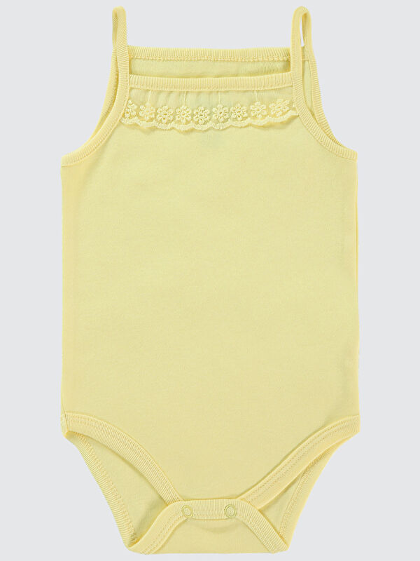Civil Baby Kız Bebek Çıtçıtlı Badi 3-9 Ay Sarı