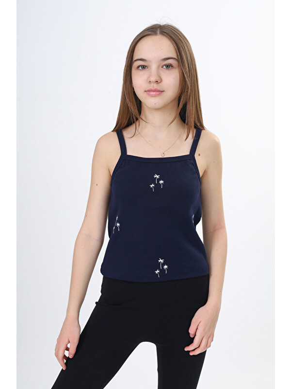 Toontoykids Kız Çocuk Baskılı Kare Yaka Basic Atlet