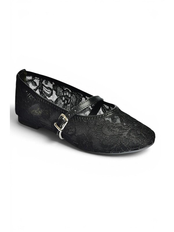 Fox Shoes Siyah Kadın Babet Y726864006