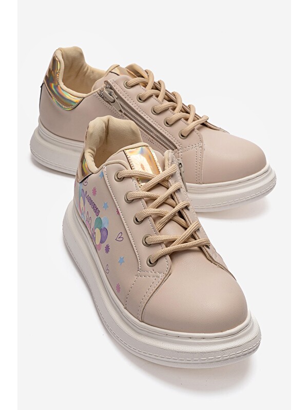 Mnpc Kız Çocuk Bej Sneaker Ayakkabı