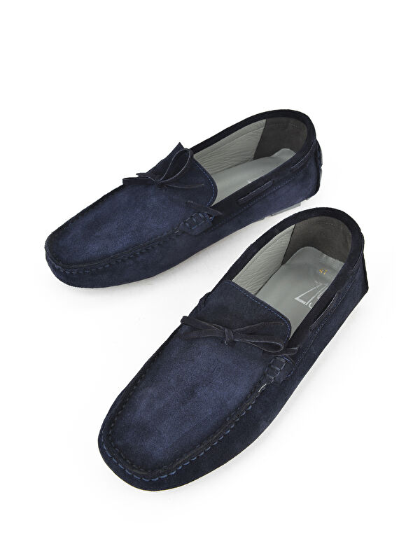 Erkek Hakiki Deri Ayakkabı 151986Z42742 Lacivert - Görsel 6