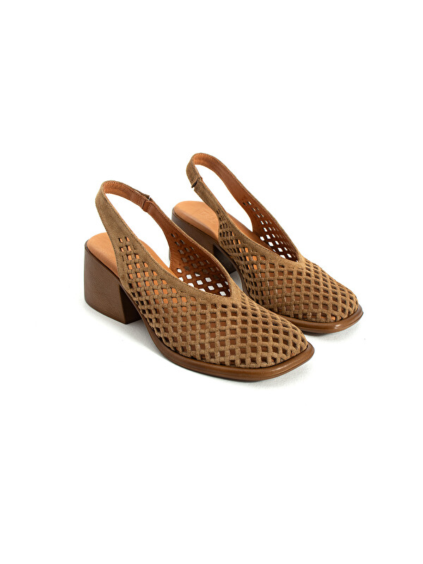 DUXAL SHOES Fallon Hakiki Deri Kalın Topuklu Kadın Ayakkabı Sandalet