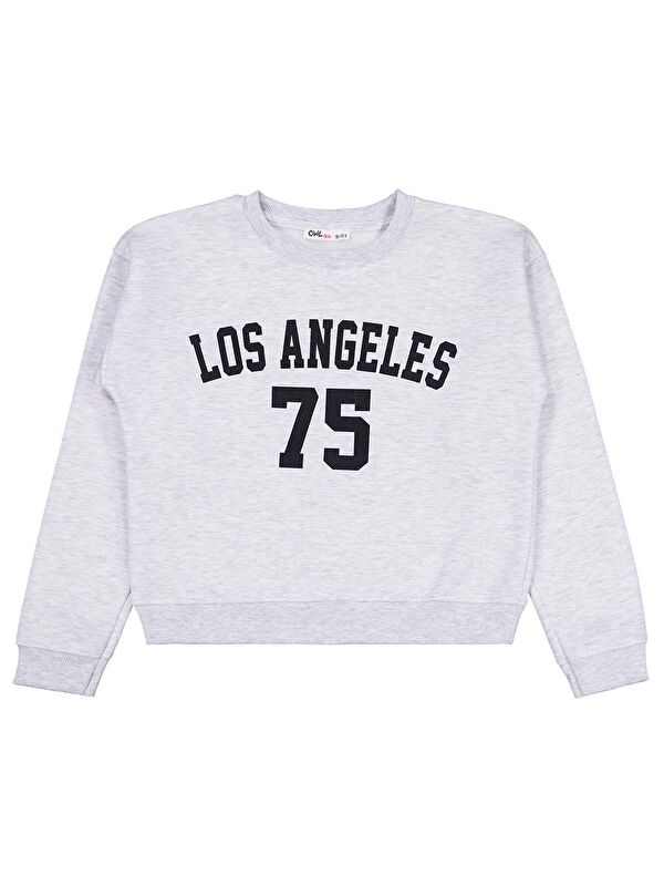 Civil Girls Los Angeles Baskılı 10-13 Yaş Sweatshirt - Gri 11-12 Yaş