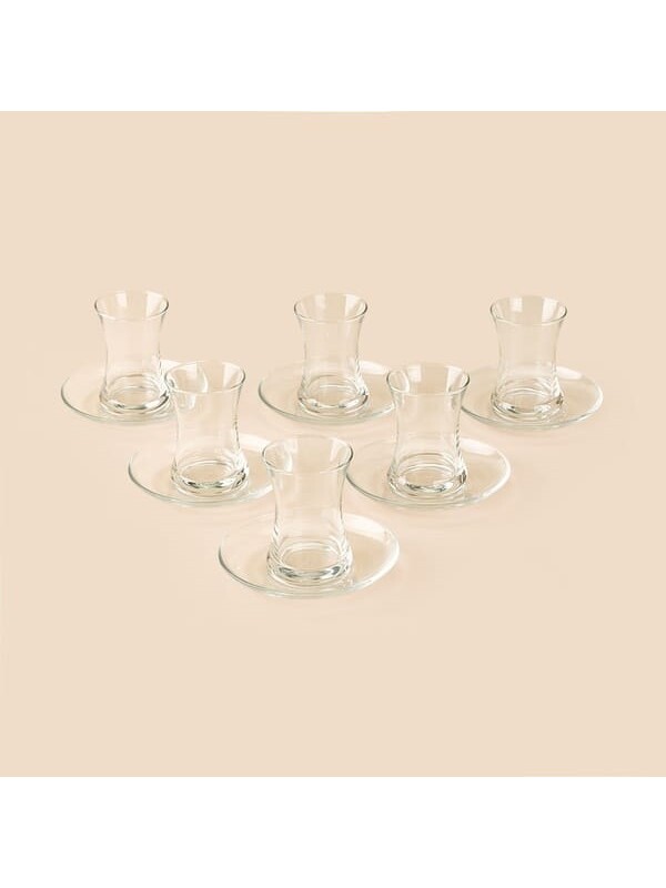 Paşabahçe Misis 6 Kişilik 12 Parça Çay Takımı - Şeffaf - 160 ml