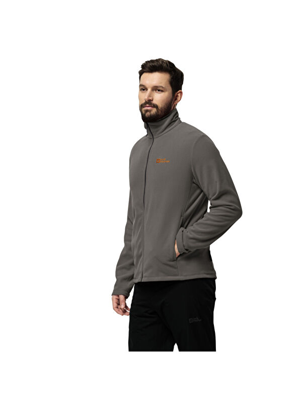 Jack Wolfskin Taunus Fz Erkek Gri Polar Fermuarlı Sweatshirt