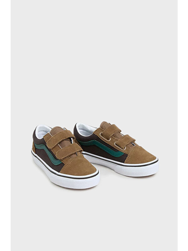 Old Skool V Logolu Süet Detaylı Cırtlı Sneaker Unisex Çocuk Ayakkabı VN000CYABF01 - Görsel 3