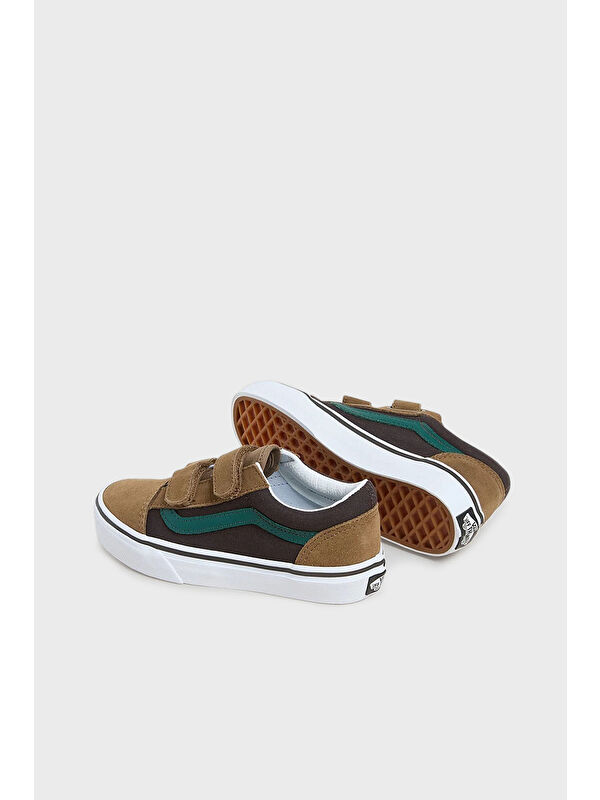 Old Skool V Logolu Süet Detaylı Cırtlı Sneaker Unisex Çocuk Ayakkabı VN000CYABF01 - Görsel 5