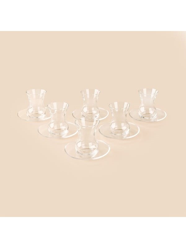 Paşabahçe Beykoz 6 Kişilik 12 Parça Çay Takımı - Şeffaf - 135 ml