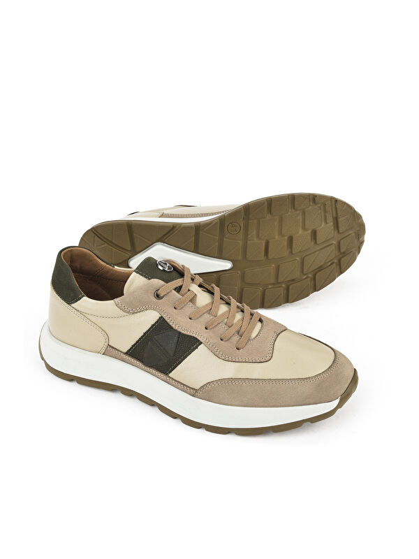Erkek Hakiki Deri Sneaker 1531037Z2417 Bej - Görsel 5