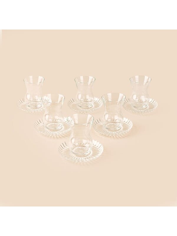 Paşabahçe Beykoz 6 Kişilik 12 Parça Çay Takımı - Şeffaf - 145 ml