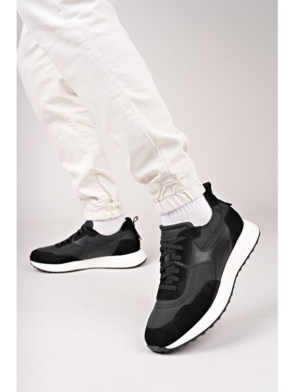 SVENSON Kalın Taban Bağcıklı Hakiki Deri Erkek Günlük Sneaker Spor Ayakkabı - Görsel 6