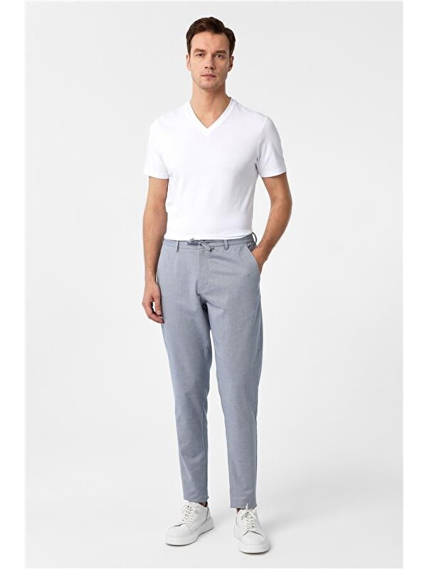 Süvari Buz Mavi Slim Armürlü Jogger Pantolon